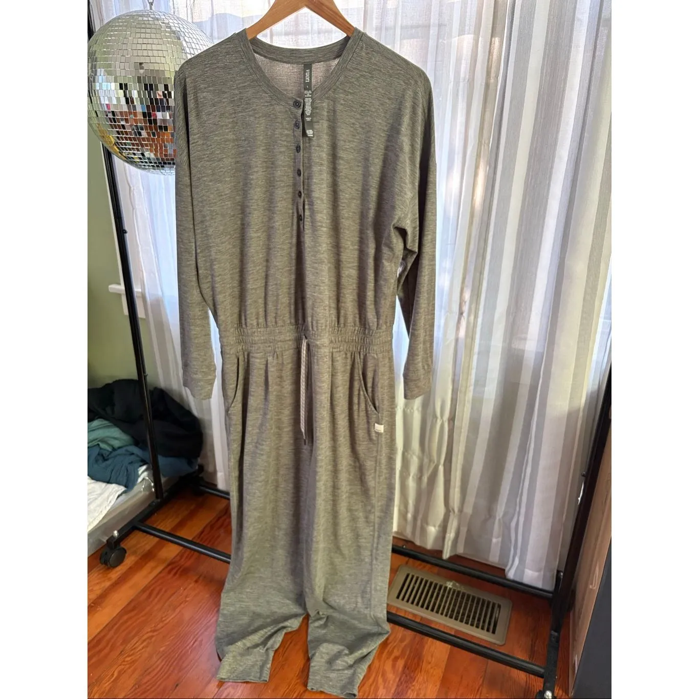 Vuori Heather Grey Lux Henley Jumpsuit - Image 6