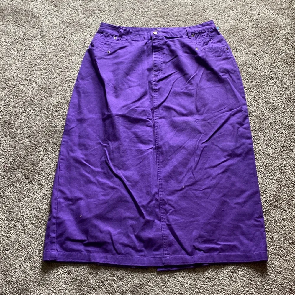 Jessica London Purple Denim Skirt & Jacket Set SIZE 20/12 - Image 4