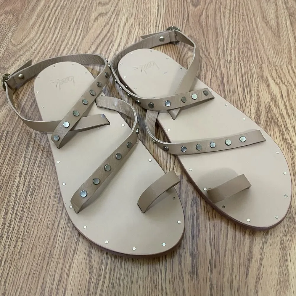 NWOB Anthropologie Beek Lorikeet Tan strappy studded leather sandals US 9 $225 Brown - Image 2