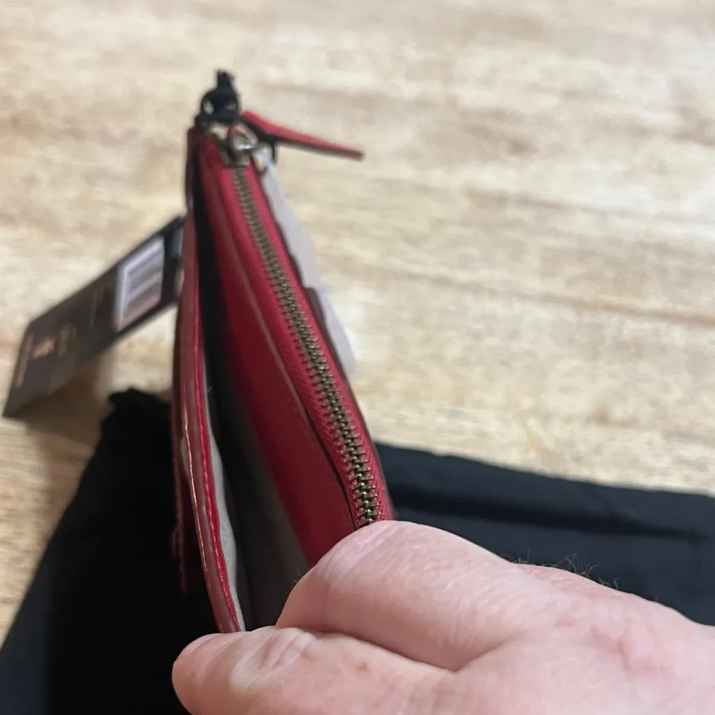 Frye Cherry Leather Card Holder - Image 3