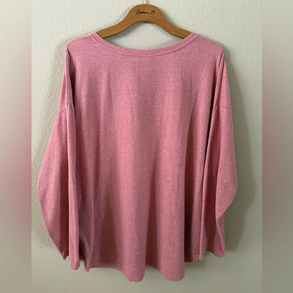 St. John's Bay Rose Drop Long Sleeve Tunic Top with Side Button Detailing - Image 3