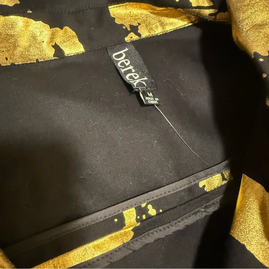 NWOT Berek Golden Glow Twill Statement Jacket Black Size M - Image 7