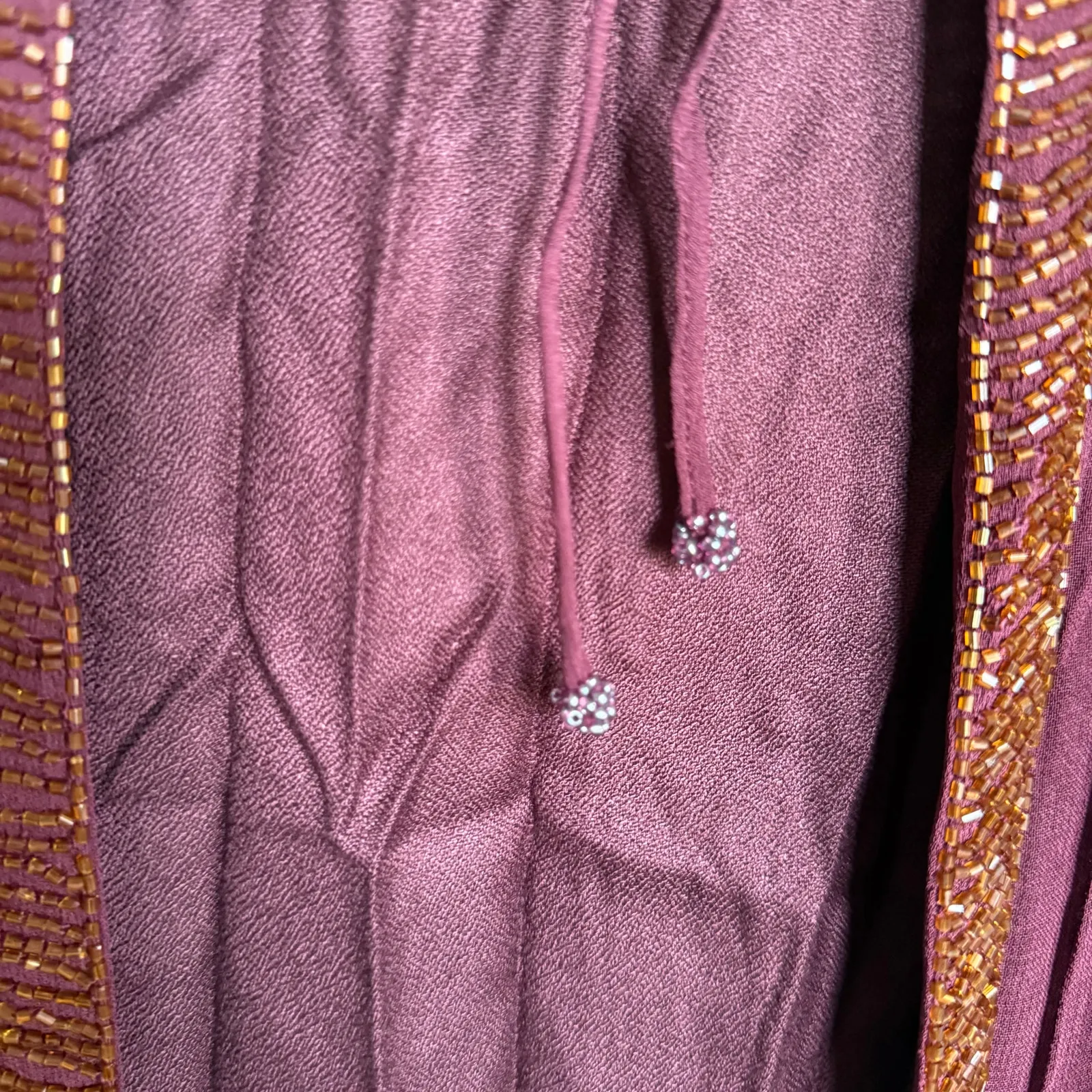 April Cornell Beaded Duster Dress Maroon‎ Vintage New Medium - Image 12