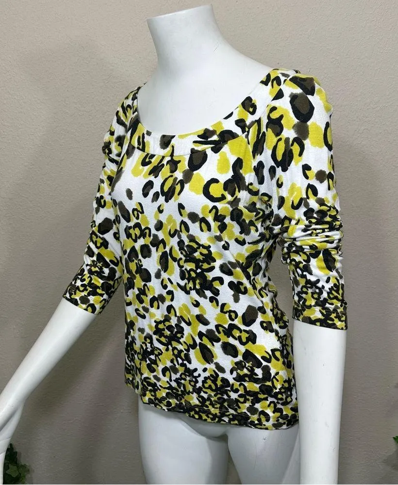 St John Leopard Style Boatneck Blouse - Image 9