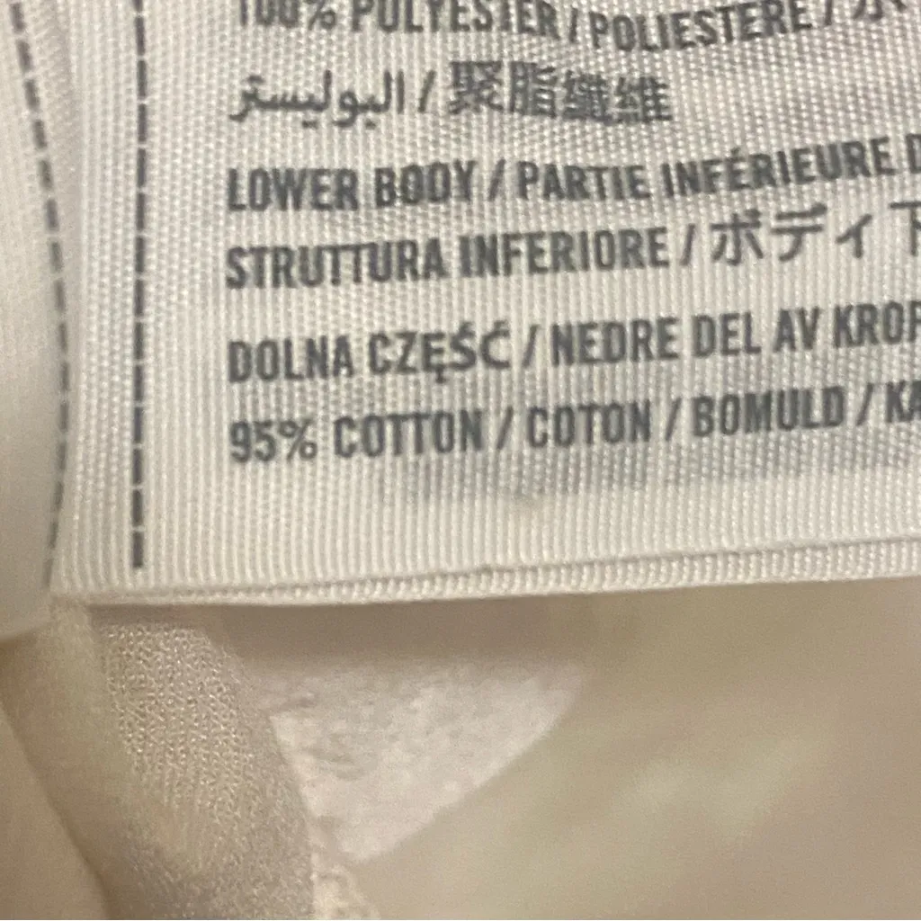 Abercrombie & Fitch Womens Ivory Lace Trim Cami Bodysuit XL Thong Back Cotton - Image 9