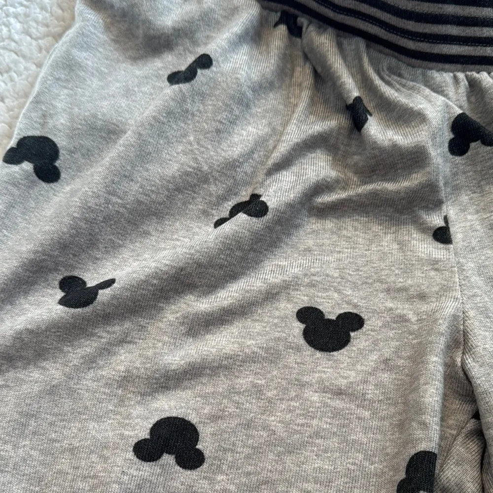 Disney Gray and Black Mickey Pattern Pajama Pants - Image 3
