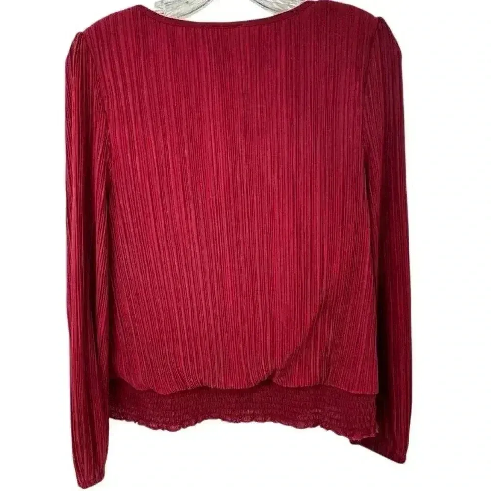 Ann Taylor Factory Women's Red Puff Sleeve Blouse Size S - Image 7