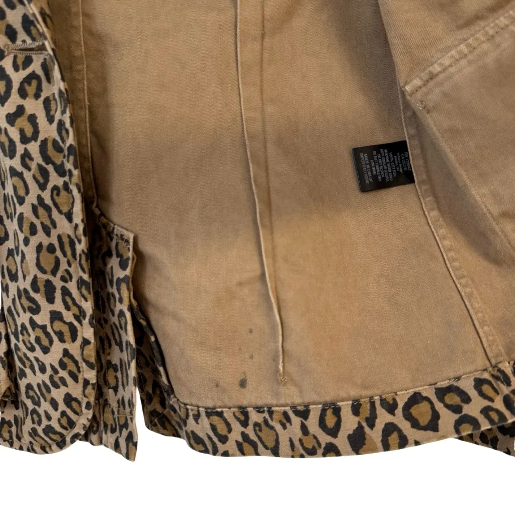 Nili Lotan 2‎ Small Addison Single Breasted Relaxed Blazer Leopard Print Tan - Image 9