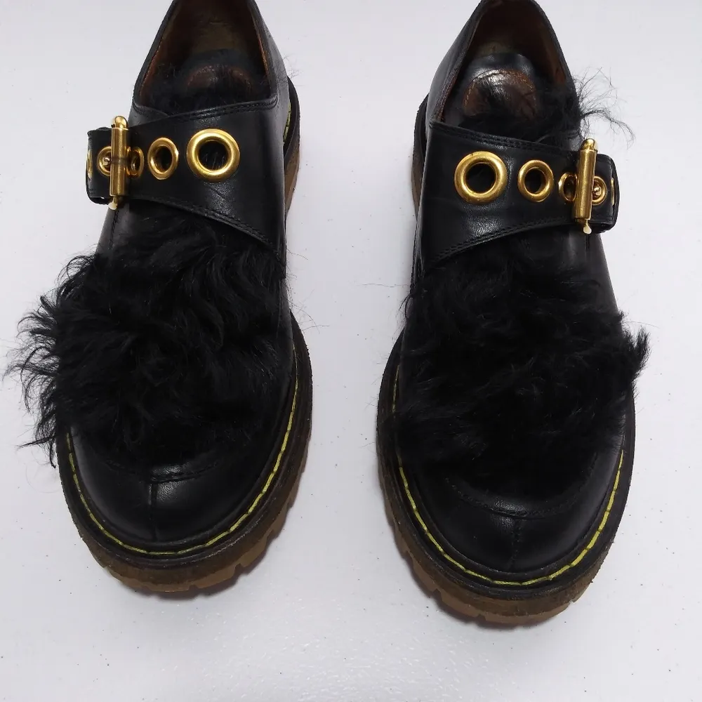 Car Shoe Olimpiadi St Moritz Black Scarpa Donna Chunky Lug Slip On Rare Size 7 - Image 4