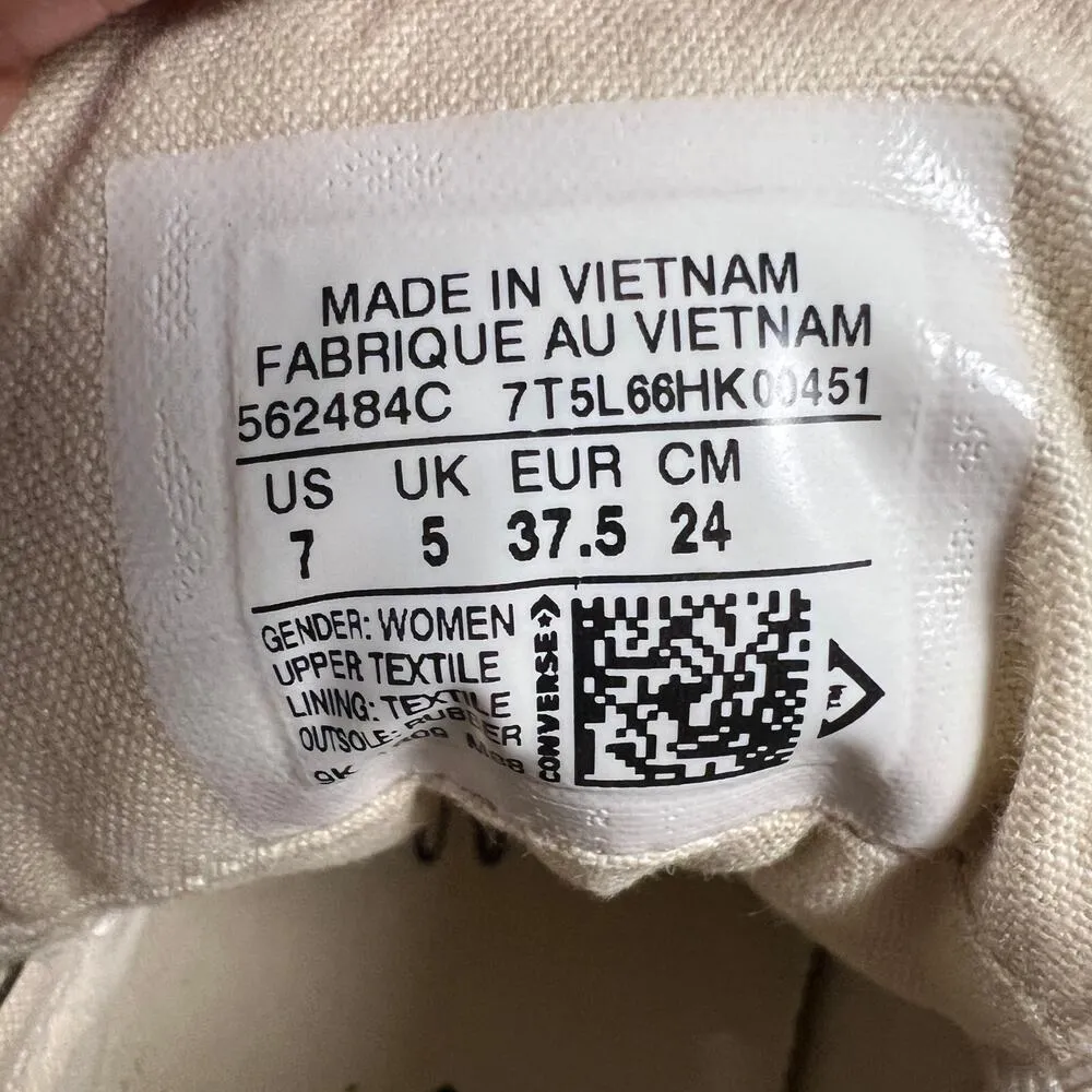 Converse All Star Pink Canvas Chuck Taylor Shoes Fur Tongue Padded Heel Size 7 - Image 11