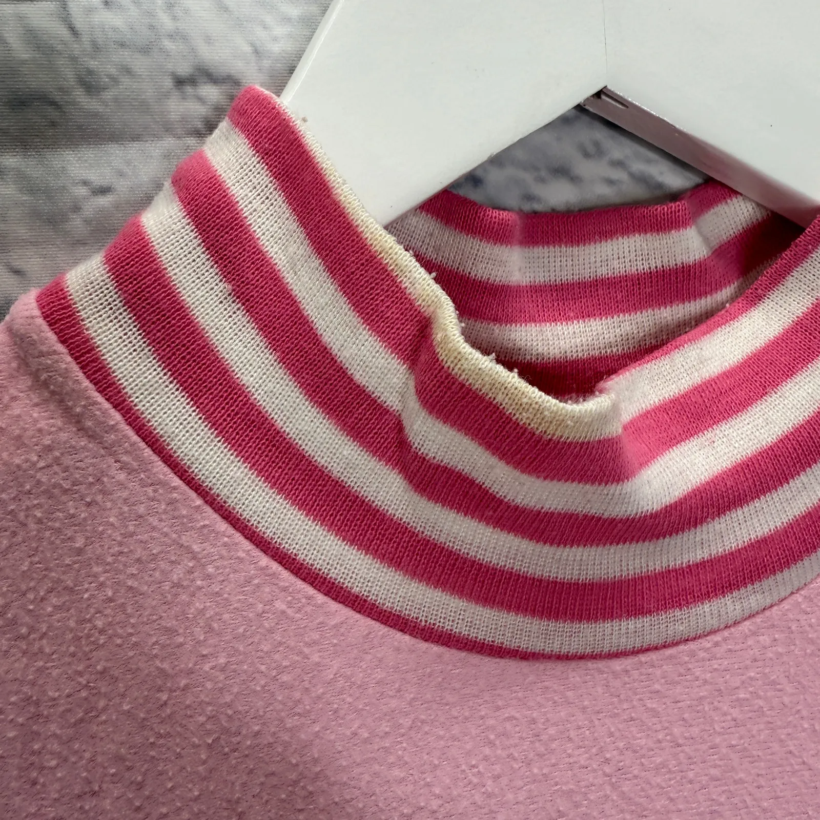 Vintage Snoopy Long Sleeve Nightgown Womens Small Pink Rainbow Maxi Stripe - Image 5