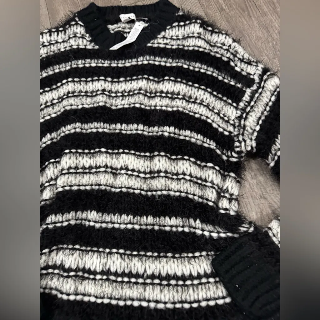 Topshop Black and White Striped Turtleneck Sweater - Image 12