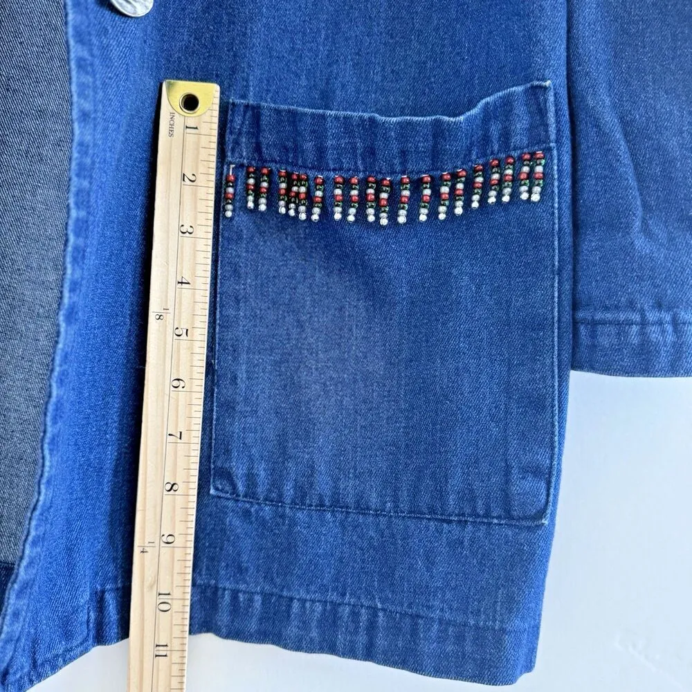 Hunters Run Vintage unique Jacket Denim Cowgirl western rodeo country horse S. Blue - Image 6