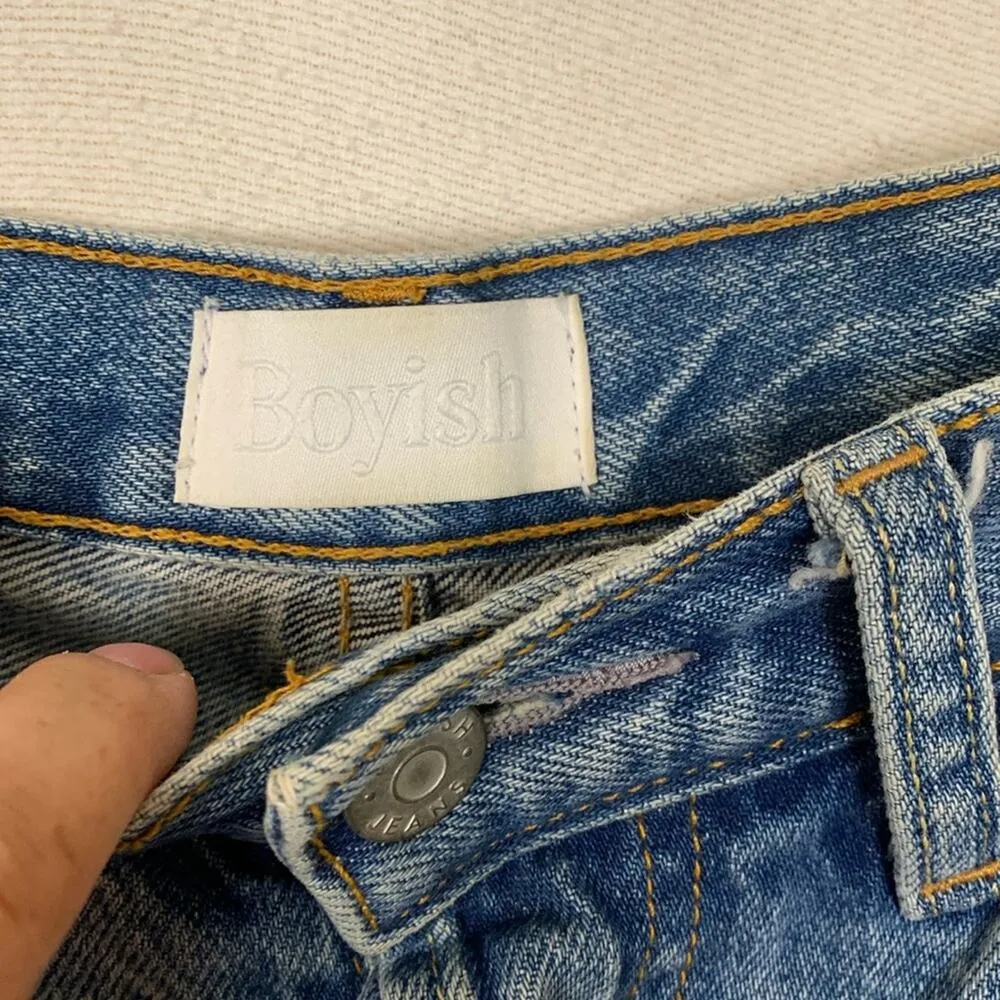 Boyish womens size 26 Tommy jeans in Gilda relaxed raw hem revolve denim distres Blue - Image 2