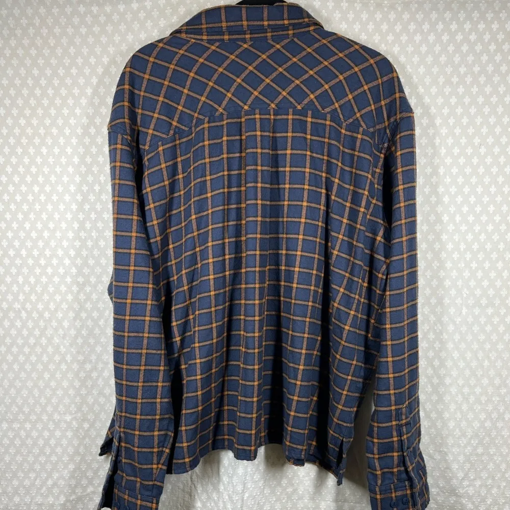 Outdoor Research Blue Orange Plaid Feedback Lightweight‎ Flannel Top Size XL - Image 6