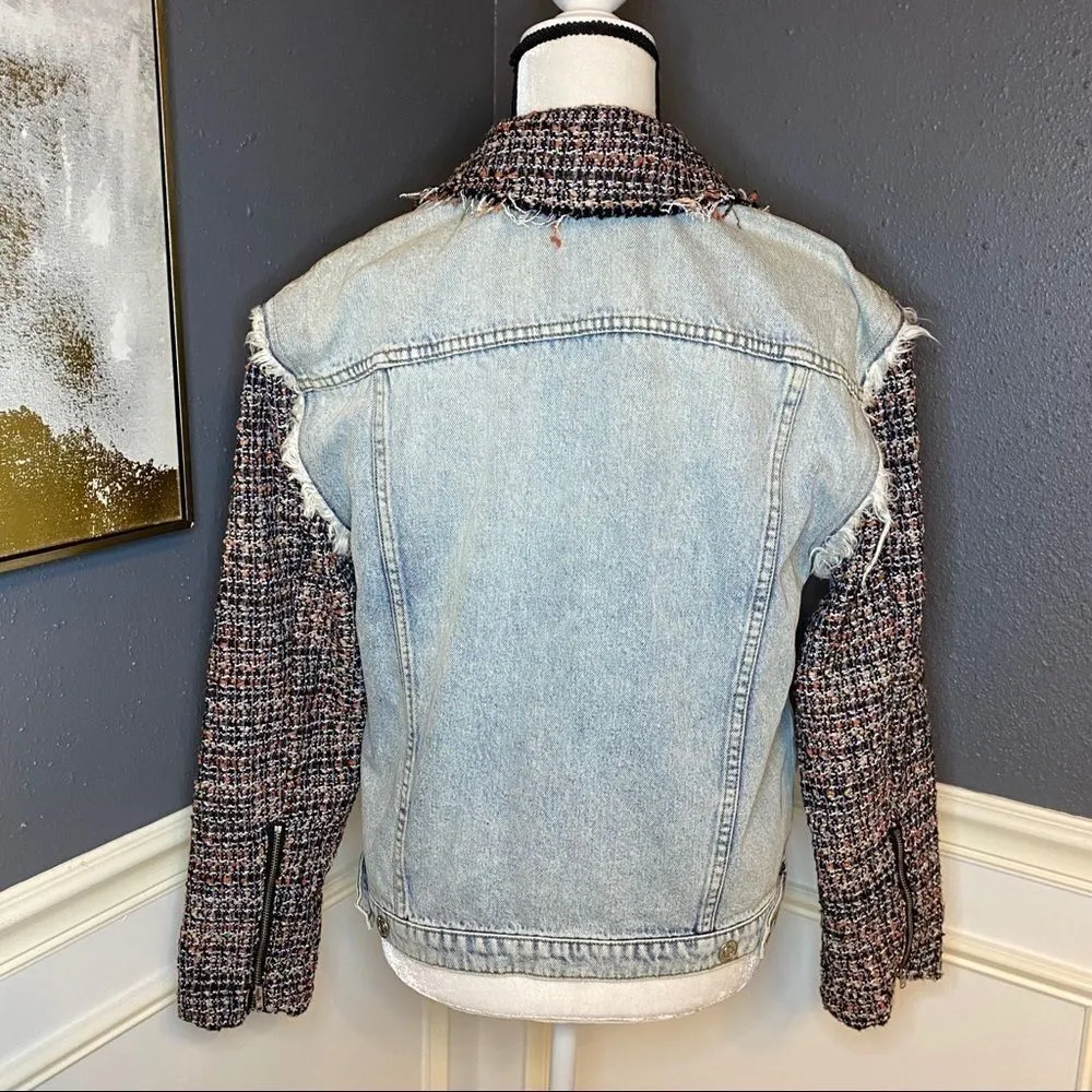 Current/Elliott  The Charmer Tweed & Denim Jacket - Image 12