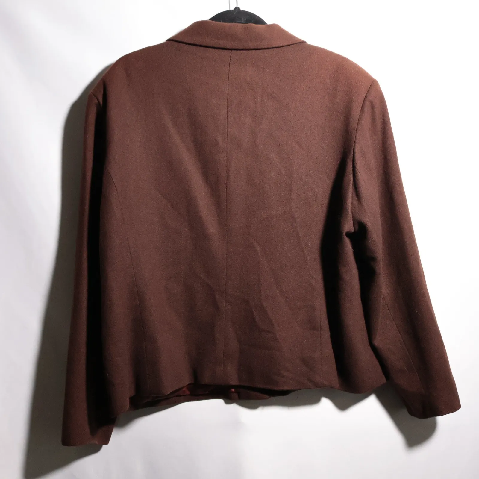 VTG Stephanie Andrews Wool Brown Jacket Womens 16 Zip Front Career Wear Classic‎ - Image 2