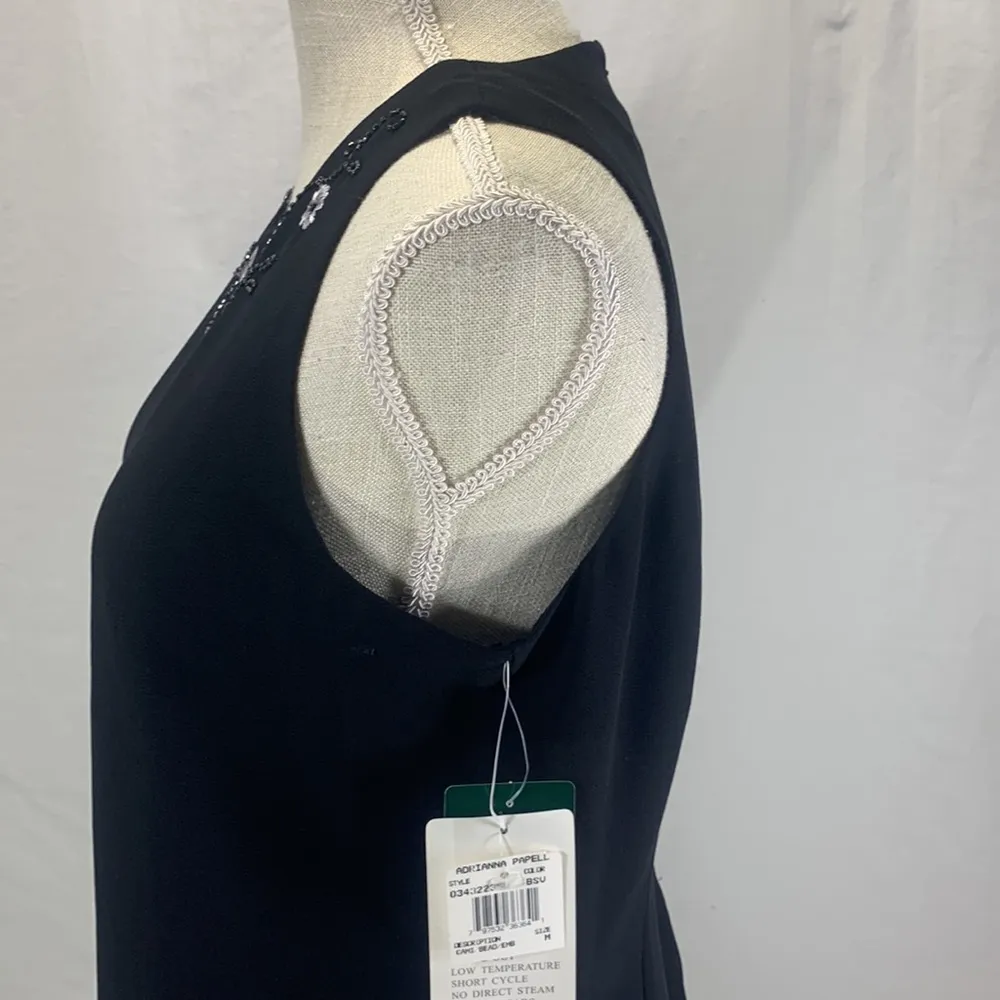 Evening Essentials Beaded and Embroidered Black Cami Medium - Image 6