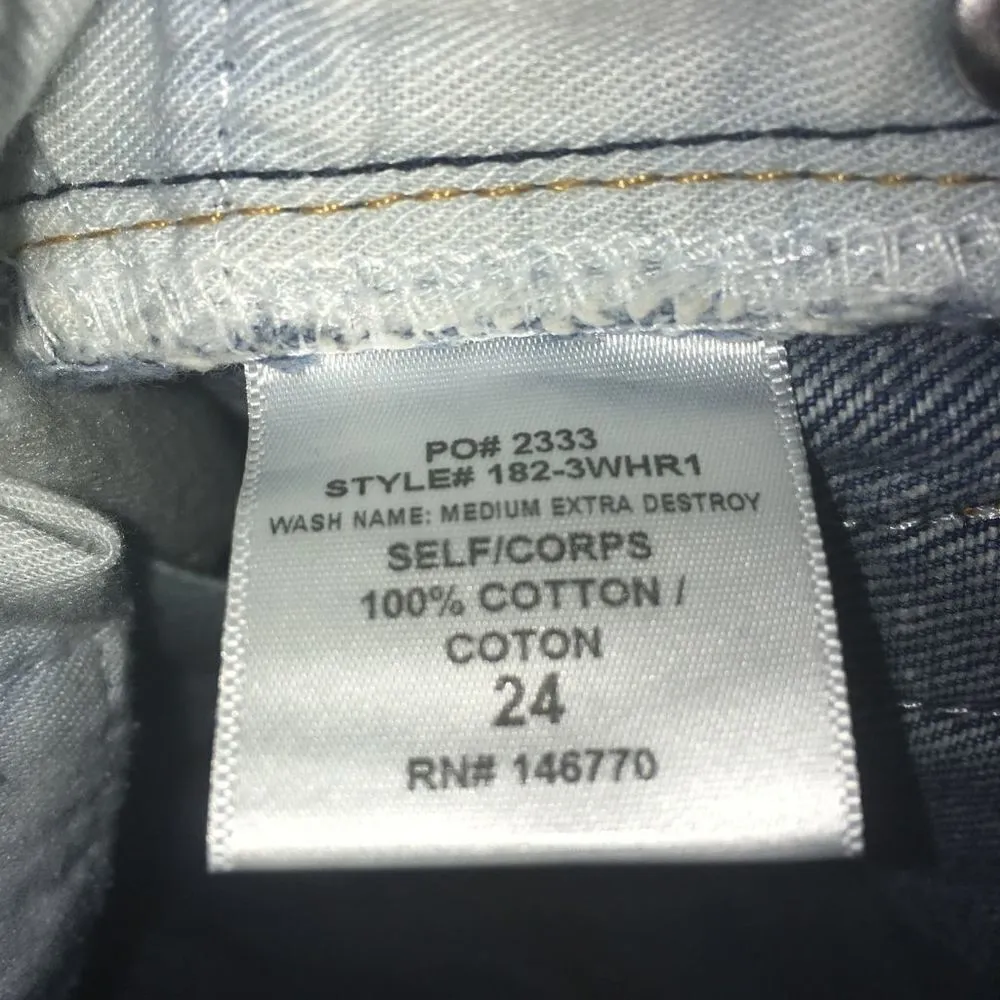 Re/done distressed 90’s cropped size 24 button fly wedgie jeans - Image 4