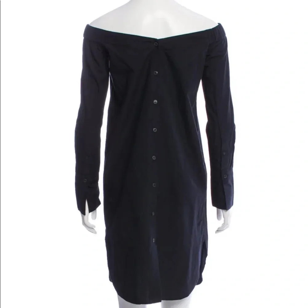 Rag & bone black off the shoulder long sleeve shirt dress size xs oversized - Image 7