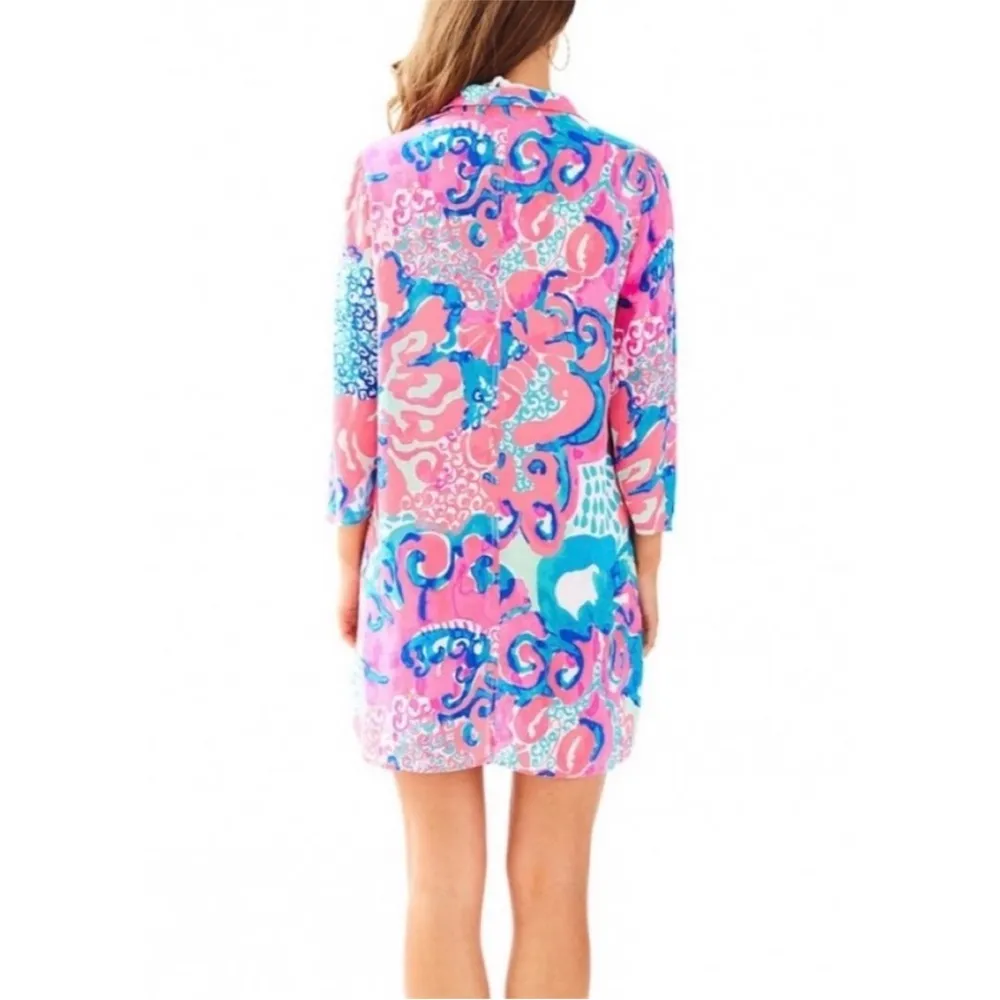 Lilly Pulitzer Emerald Beach Cover-up Tunic Dress Pink I’m So Jelly Small - Image 4