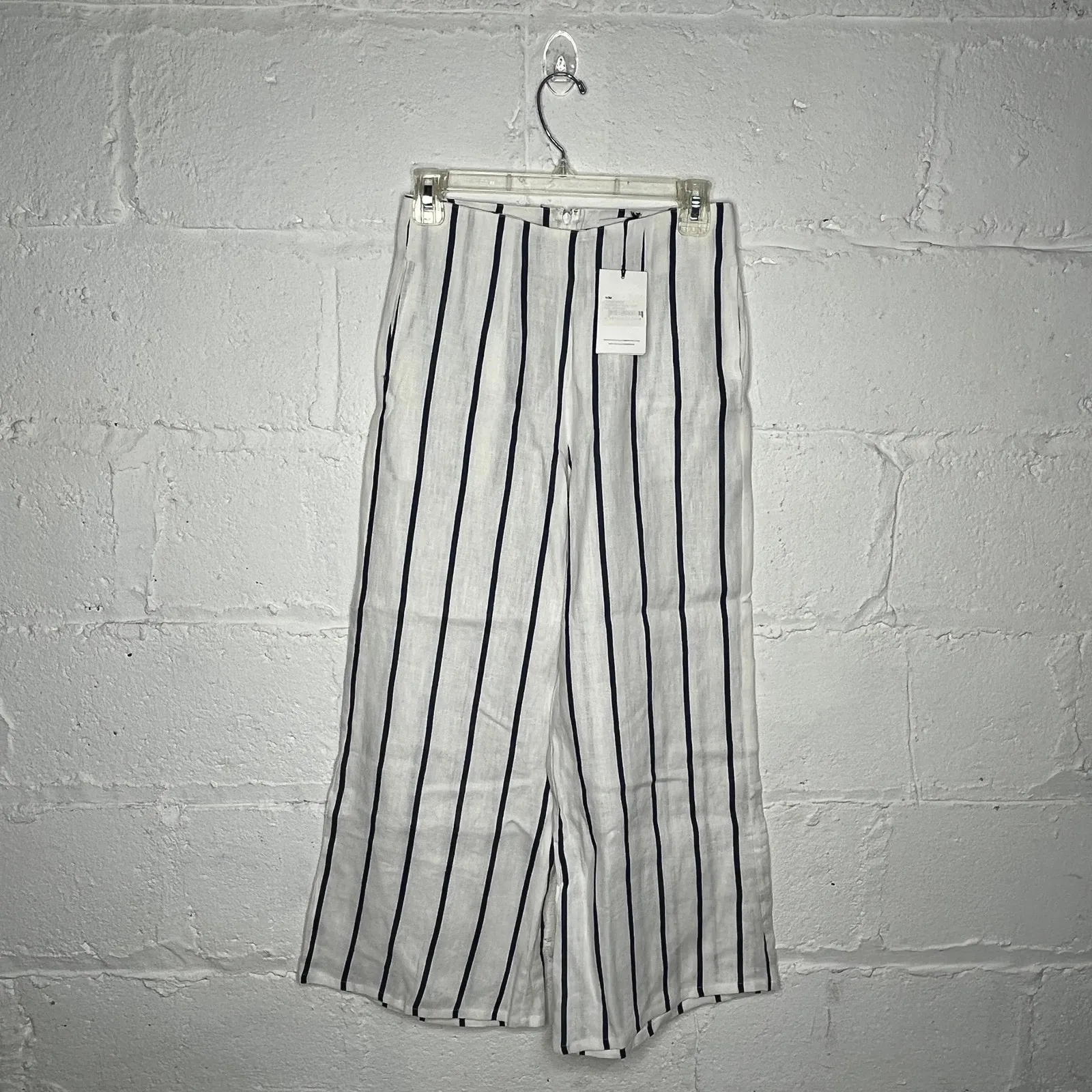 Faithfull The Brand Tomas Linen Pants Coastal Resort Chic Women White Blue 4 - Image 2