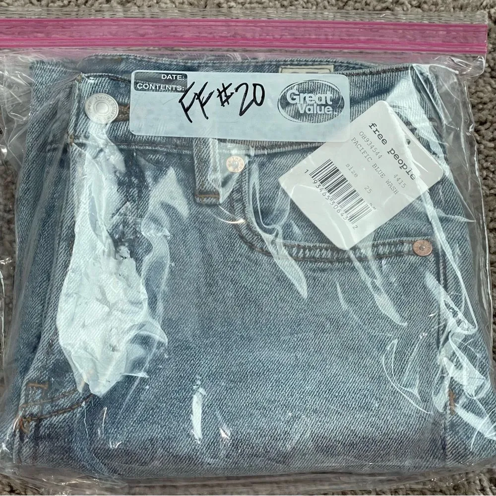 NWT Free People We The Free‎ Avery Bermuda Denim Jean Short Size 25 Pacific Blue - Image 13