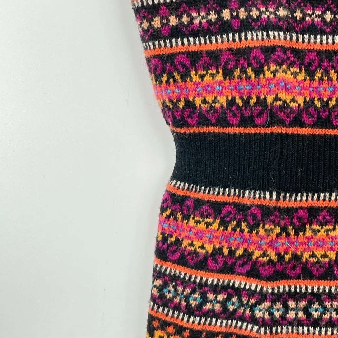 Anthropologie X Sparrow Women's Lace Fair Isle Knit Patterned Dress Size XS - Image 7