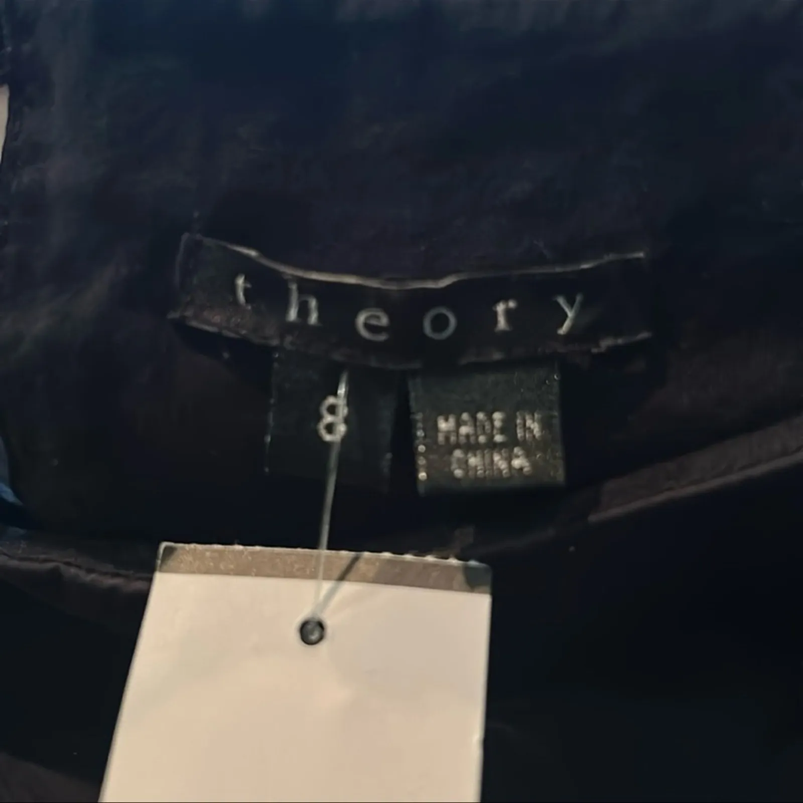 Theory Kadie Black Cotton Mini Dress Size 8 Sleeveless Little Black Dress - Image 4