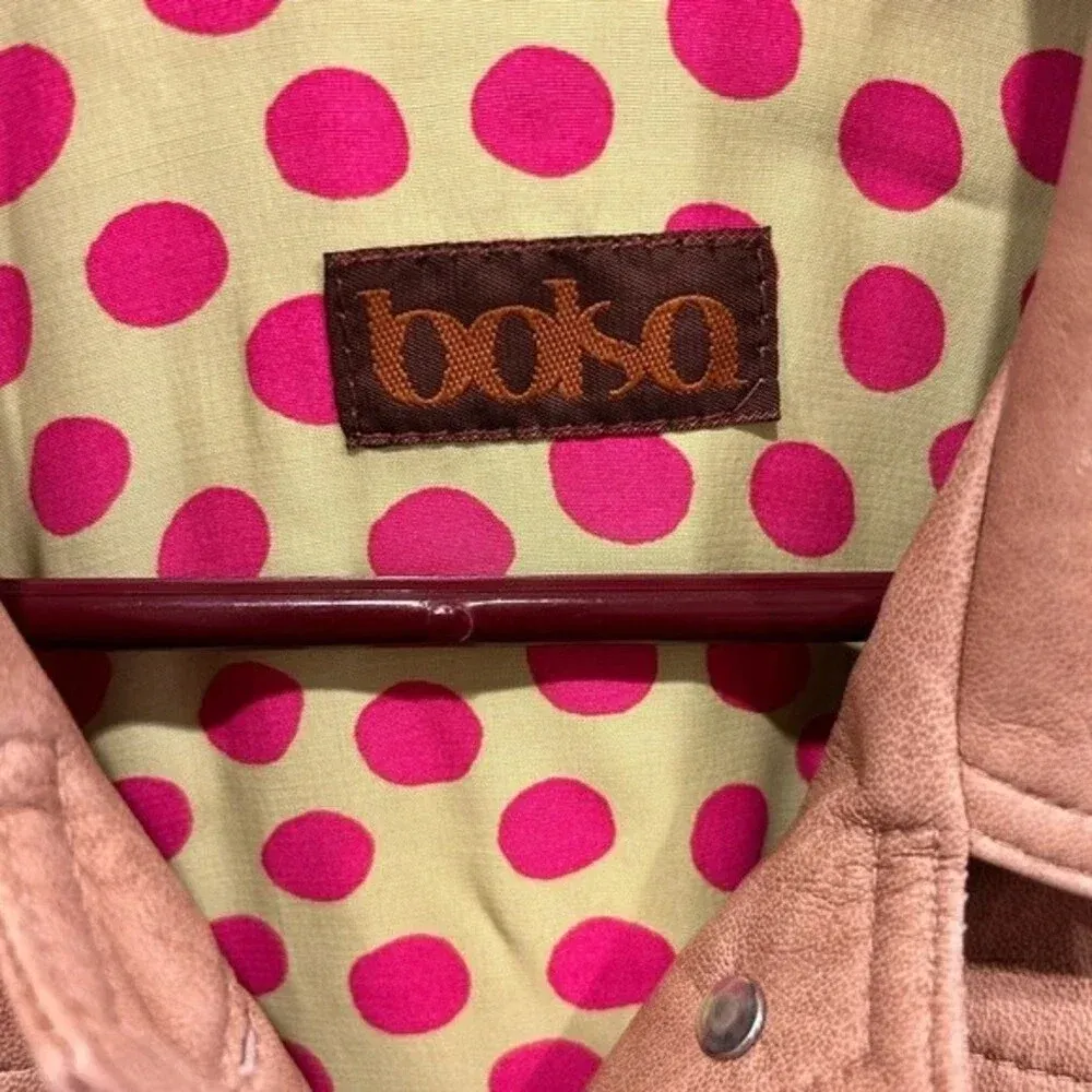 Bolsa Leather‎ Jacket Tan Nude Beige size Medium Brown - Image 2