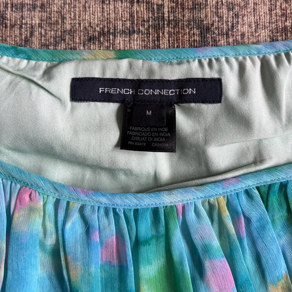 French Connection Gretha Hallie Crinkle Ruffle-Shoulder Top Size Medium - Image 7