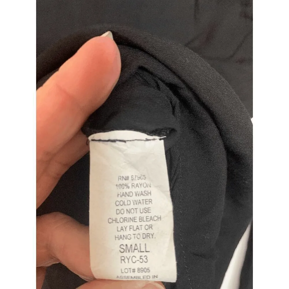 Elan Womens Blouse Bell Sleeves Perforated Black Small - Image 6