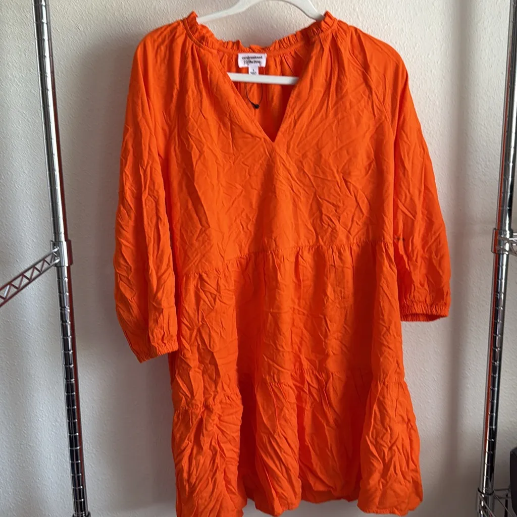 The Drop Caralyn Mirand Orange Mini Babydoll Dress - Image 2