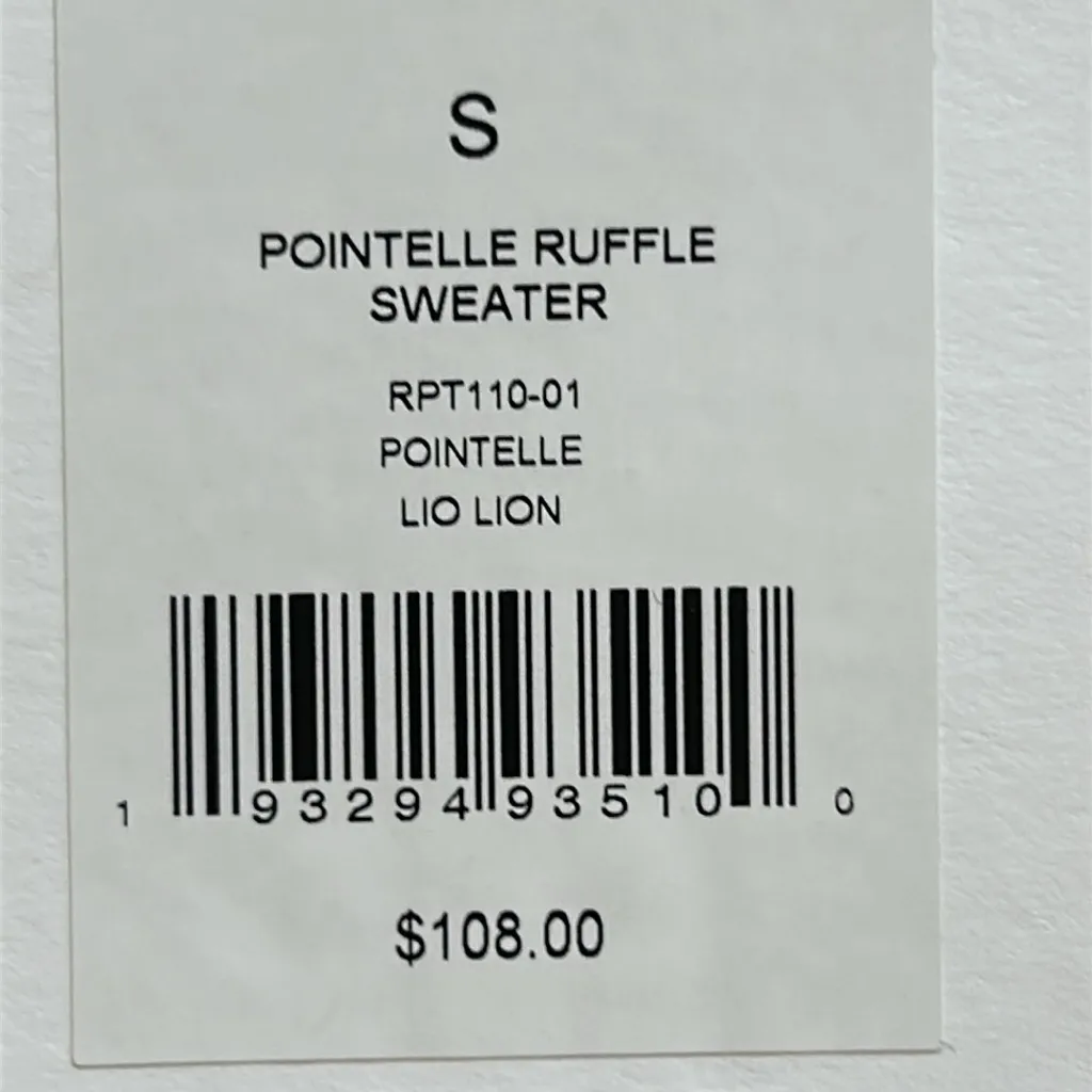 Rachel Parcell NWT  Pointelle Ruffle Sweater Beige Tan Size Small - Image 12