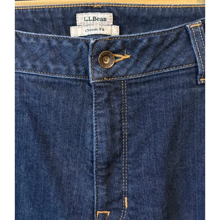 L.L. Bean Women's Flannel lined Classic Fit Jeans Size 14 Blue - Image 5