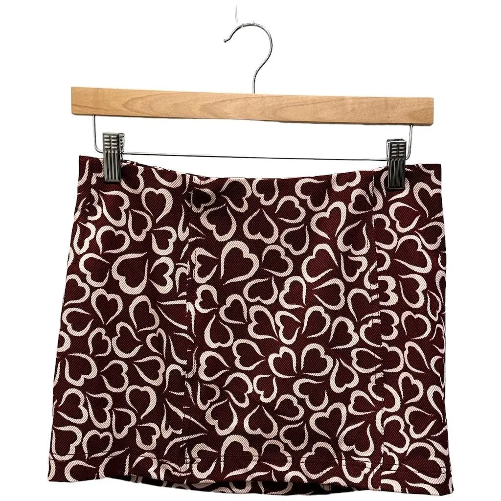Urban Outfitters Love Print Mini Skirt Red Women's Size S‎ Casual Party Romantic - Image 2