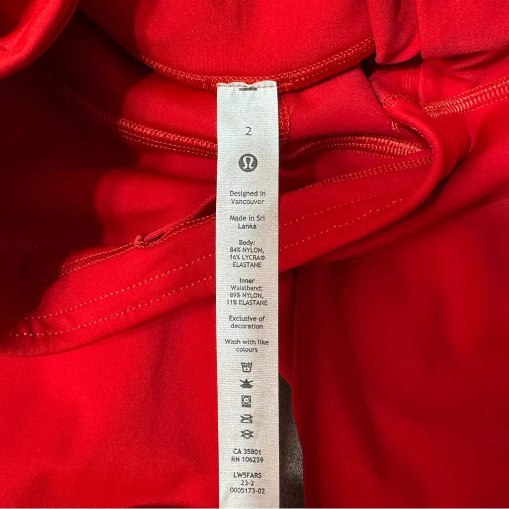 Lululemon Fast & Free High Rise Tights Leggings Reflective Dark Red Size 2 NWT - Image 15