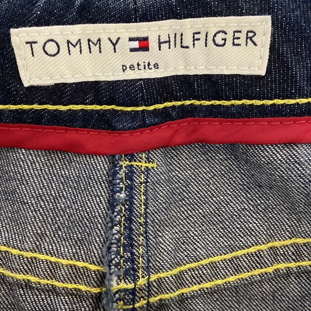 Vintage Tommy Hilfiger Floral Stitched Pockets Denim Jean Skirt Size 8P - Image 7