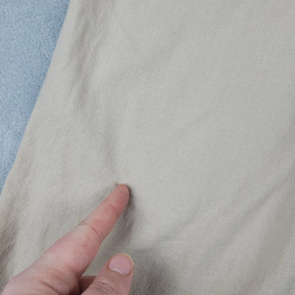 Kiss & Cry Linen Blend Pants Beige Crochet Elastic Waist Size L Large - Image 12