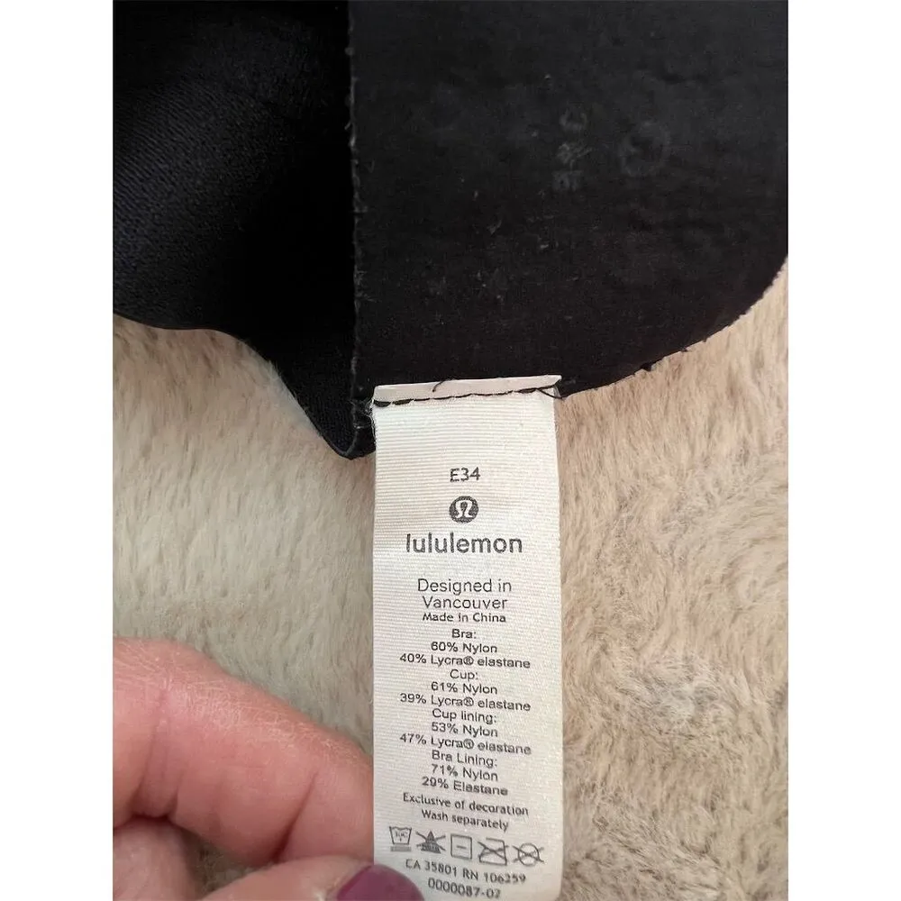 Lululemon Awake To Lace Sports Bra Black 34E Medium Support Wireless Size undefined - Image 5