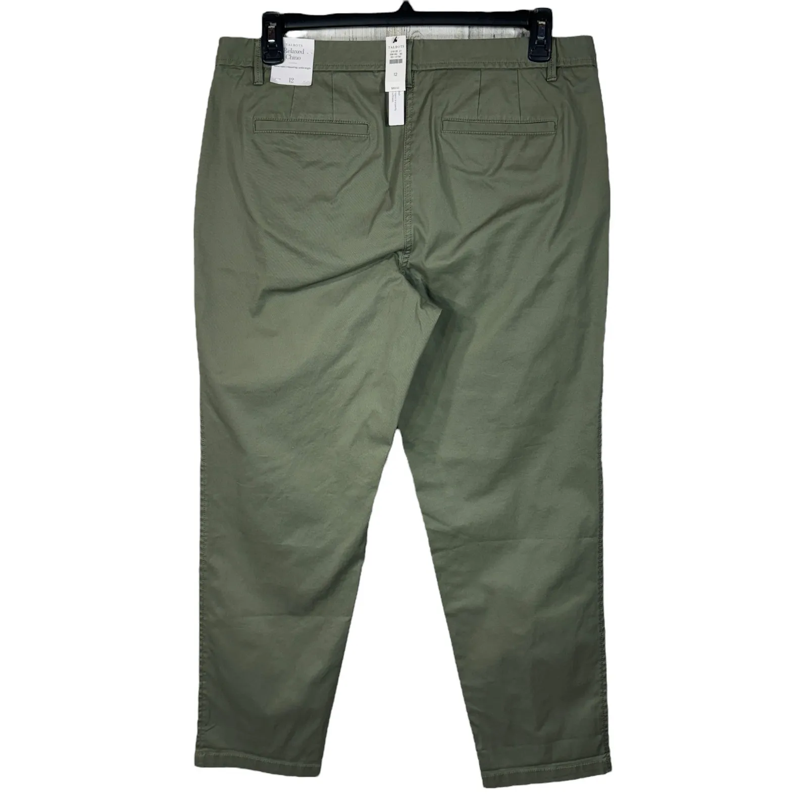 Talbots SZ 12 Relaxed Chino Ankle Pants Stretch Relaxed Leg Hi-Rise Zip-Fly New - Image 4