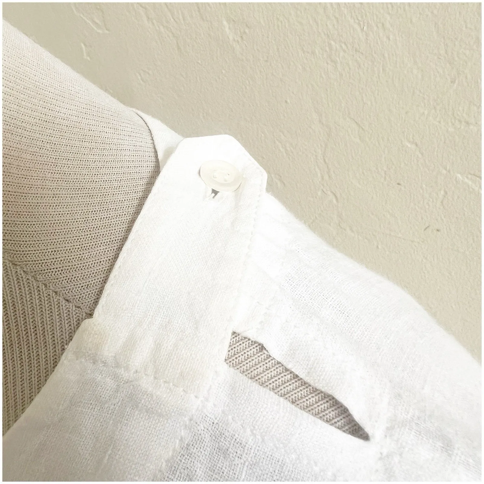 Eskandar Women’s Linen Tunic Boxy White Tan Colorblock Size XS Oversized Beach - Image 13