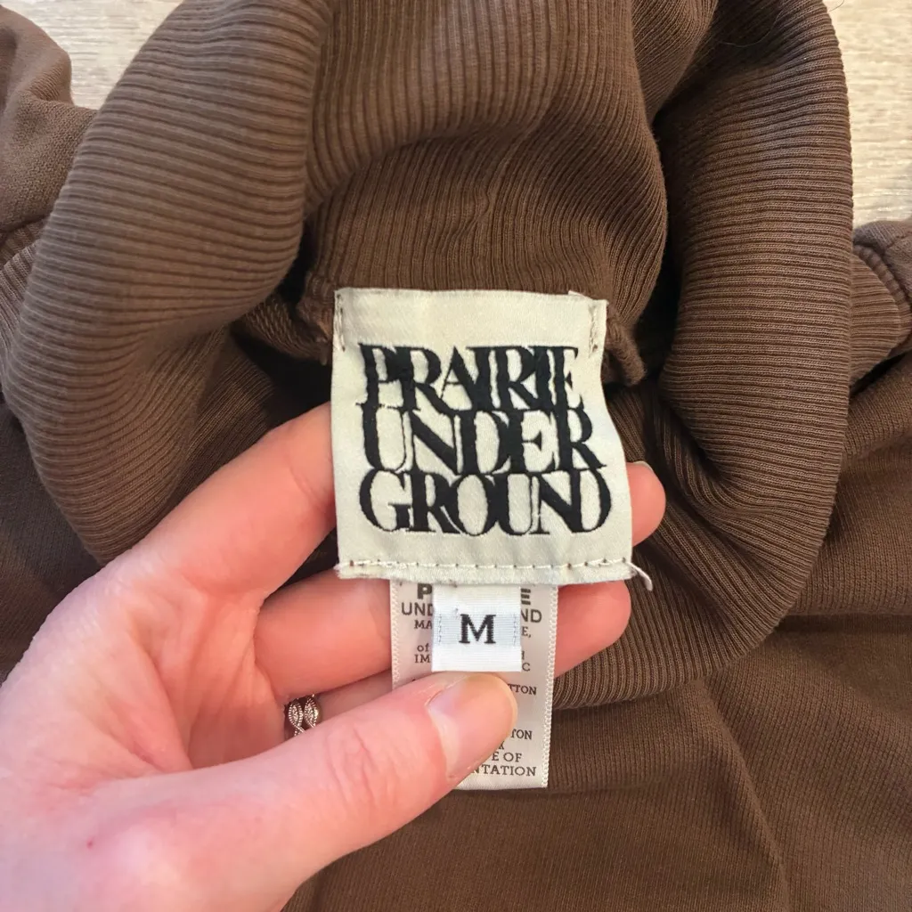 Prairie Underground Cybele Dress Turtleneck Brown Faded Organic Cotton Size M Size M - Image 3