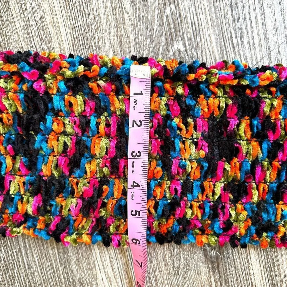 Vintage Westbound Rainbow Chenille Loop Textured Boucle Scarf - Image 3