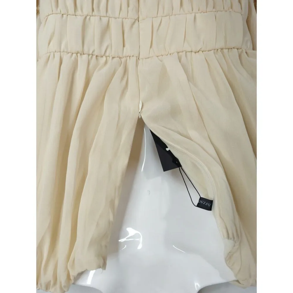 Miss‎ Ord Bell Sleeves Mini Dress Cream Womens Est. MED NWT Coquette Babydoll - Image 7