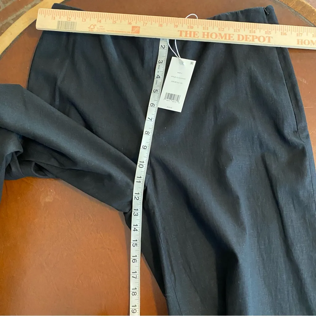 Vince Linen Wide Leg Cropped Pants Black size 8 2025 collection nwt quiet luxury - Image 7