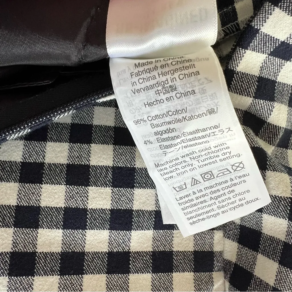 J.Crew Remi Pant Womens 8 Gingham White Navy High Rise Slim Cropped Ankle #AJ336 - Image 5