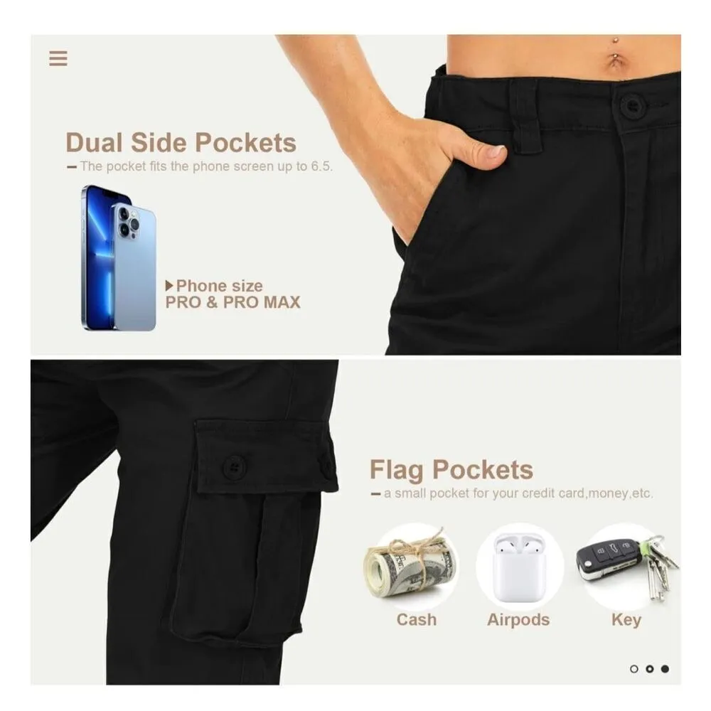 NEW Tactical Military Combat Cargo Streetwear Y2K Pants 8 Black - Image 5