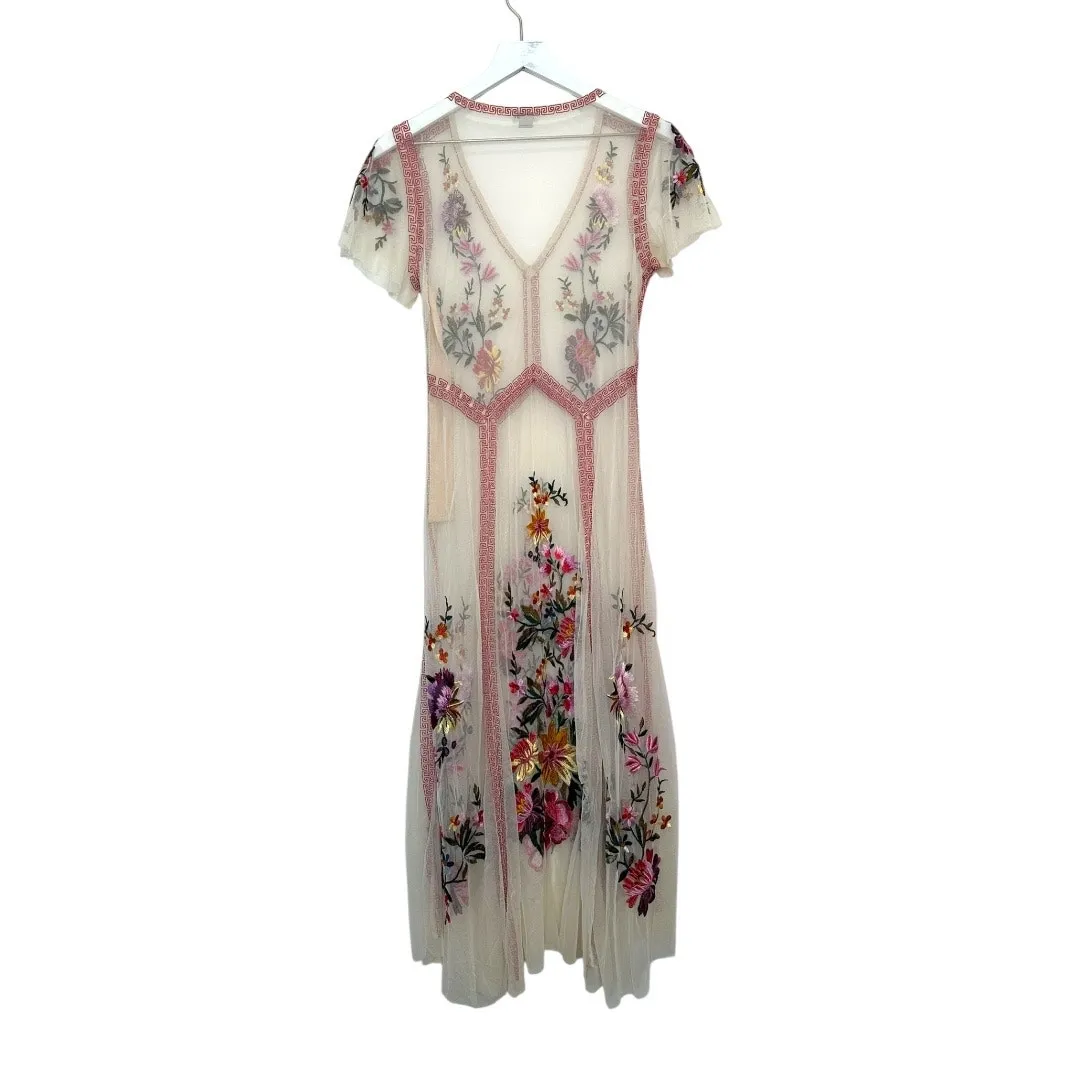 Sundance Cream Garden Soirée Embroidered Dress Maxi Dress Size SP - Image 7