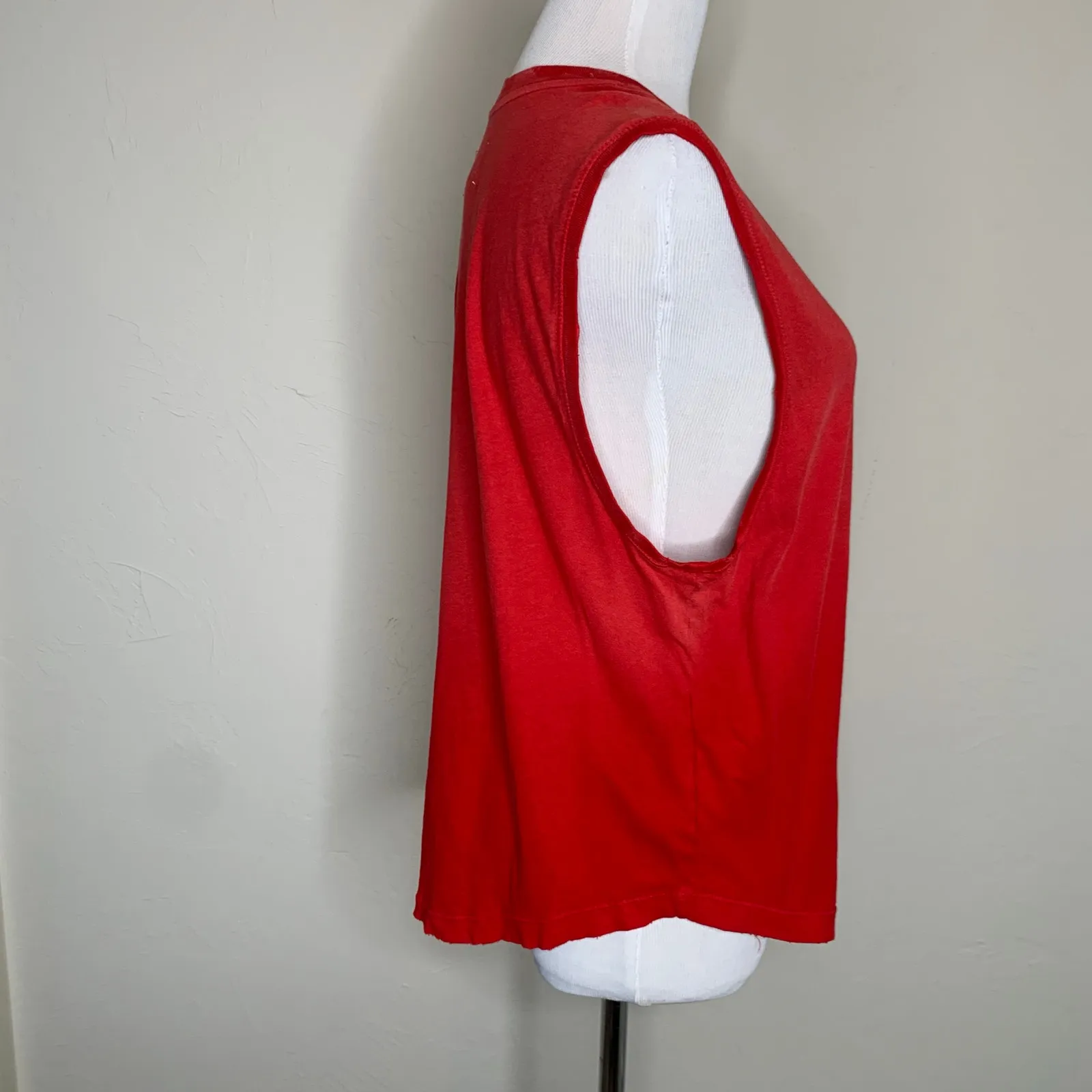 Current/Elliot Red Tank Distressed Sz 2 Small - Image 4